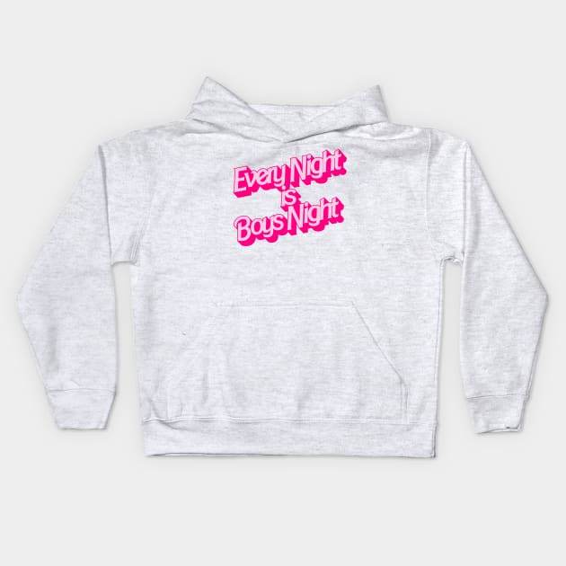 Every Night is Boys Night Kids Hoodie by darklordpug